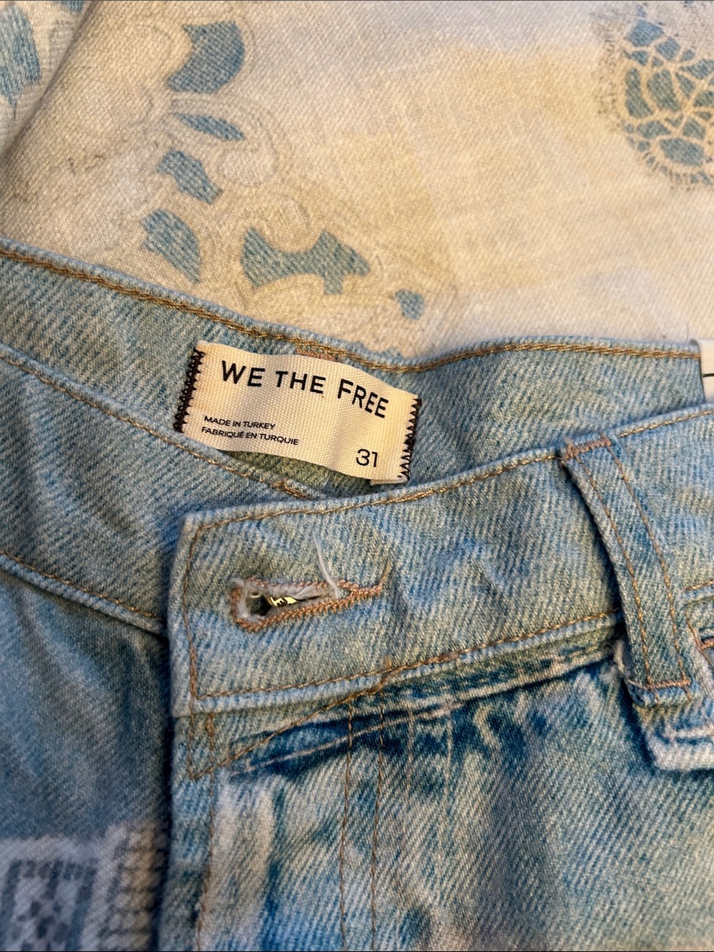 FREE PEOPLE We The Free Illusions Printed Relaxed Jeans size 31 - Picture 15 of 16